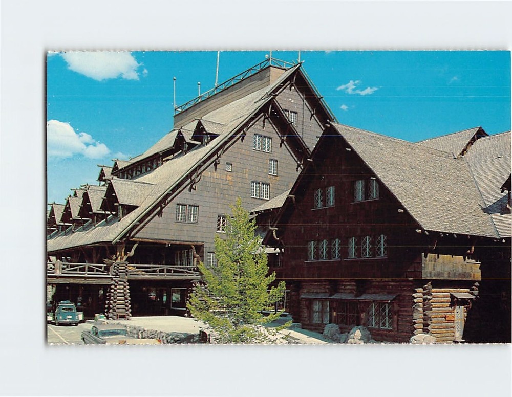 Postcard Old Faithful Inn Yellowstone National Park Wyoming USA