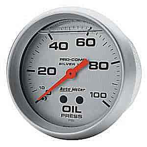 Auto Meter 4621 Silver Analog Oil Pressure Gauge 2-1/16 Inch