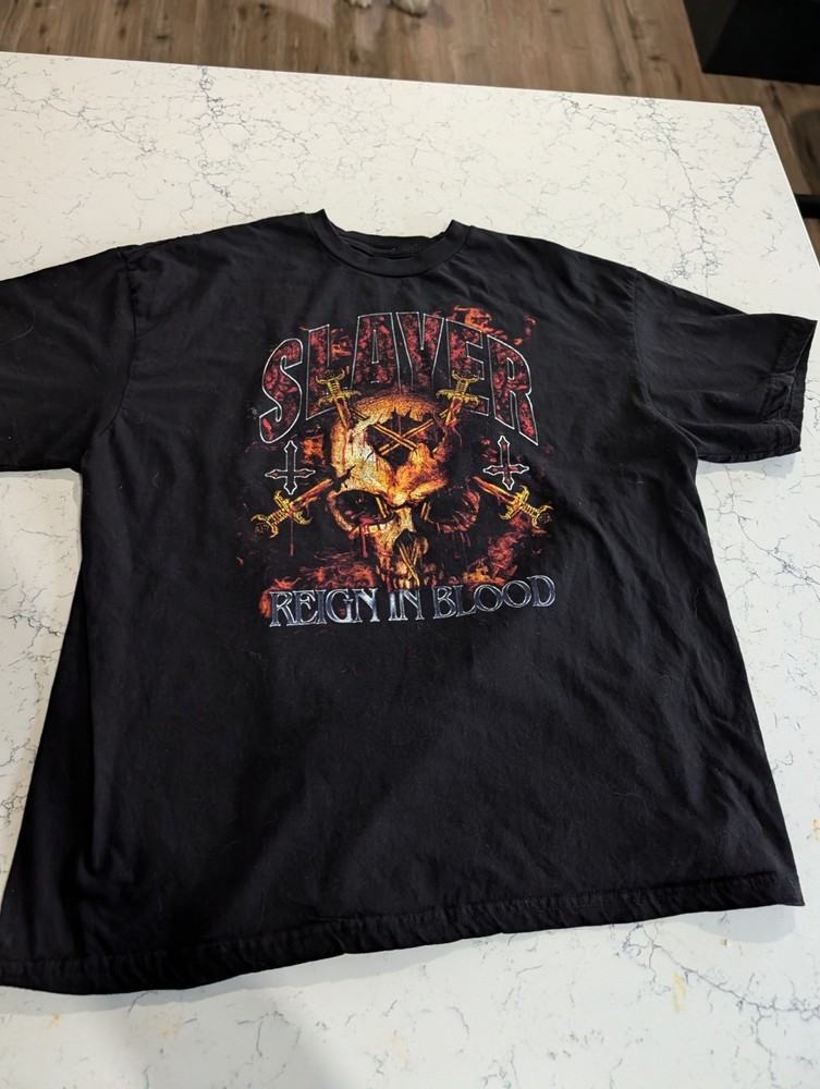 Slayer T-Shirt Size XL Heavy Metal Thrash Reign in Blood Concert Tour Band Tee