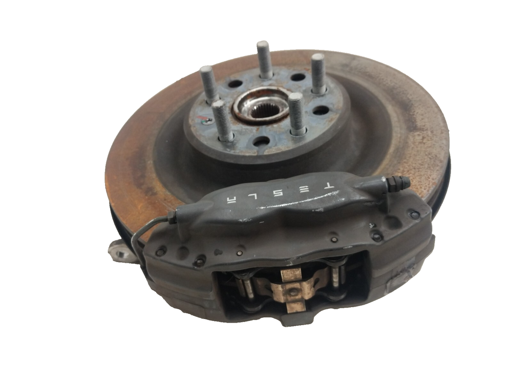 ⭕ 12-15 Tesla Model S MS Rear Left Spindle Knuckle Caliper Hub Disc Rotor Shield