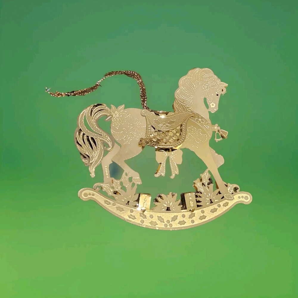 Vintage Gold Tone Christmas Tree Ornament 2