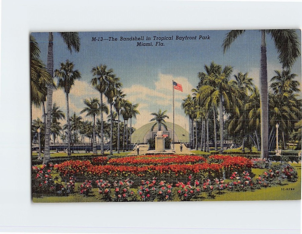 Postcard Bandshell Tropical Bayfront Park Miami Florida USA