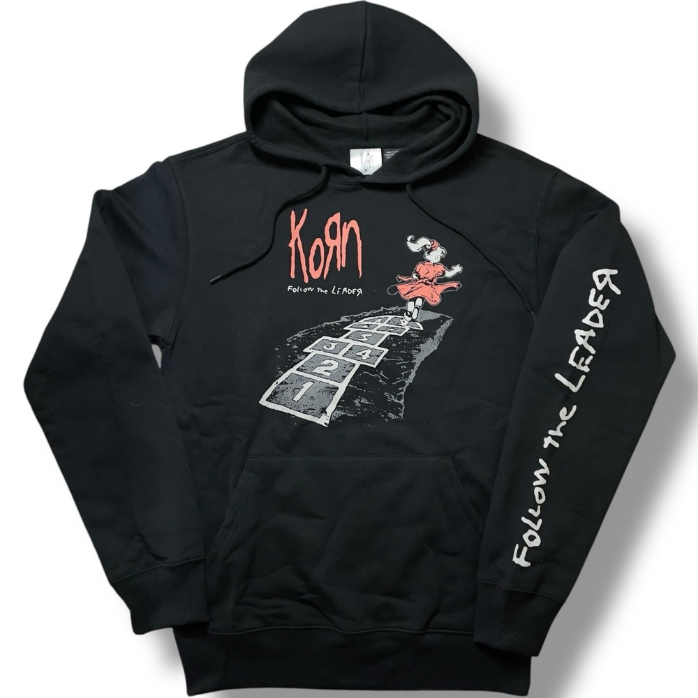 Korn Follow The Leader Black Graphic Hoodie Sweatshirt Unisex Size S