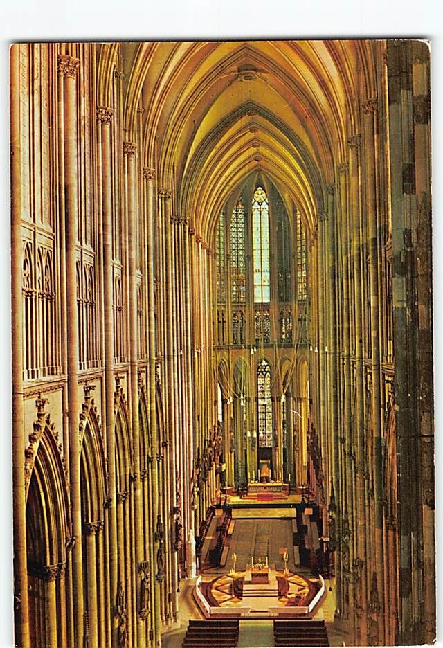 Postcard Interior Cologne Cathedral Germany
