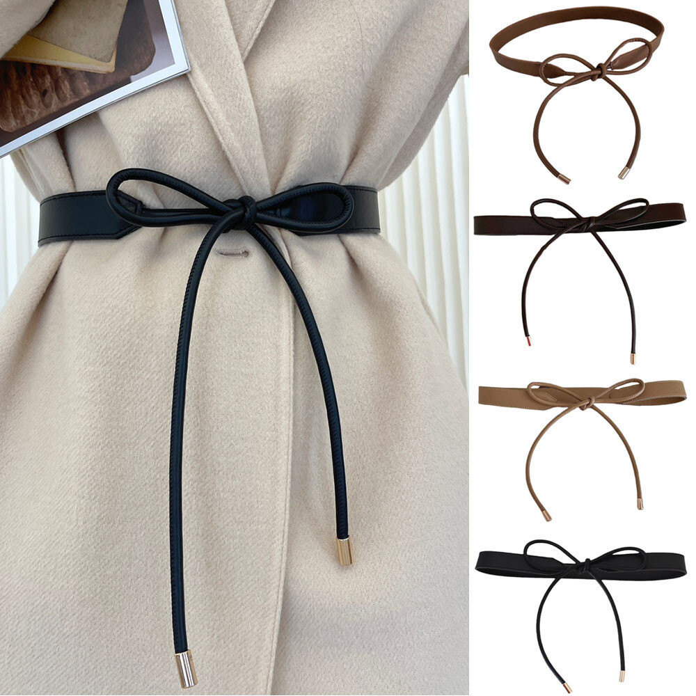 Adjustable PU Leather Belt Sweater Dress Coat Decorative Waistband DIY DIY