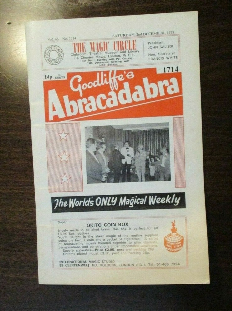 Goodliffe's Abracadabra Magic Magician Magazine Vol 66 No 1714 December 2, 1978-image