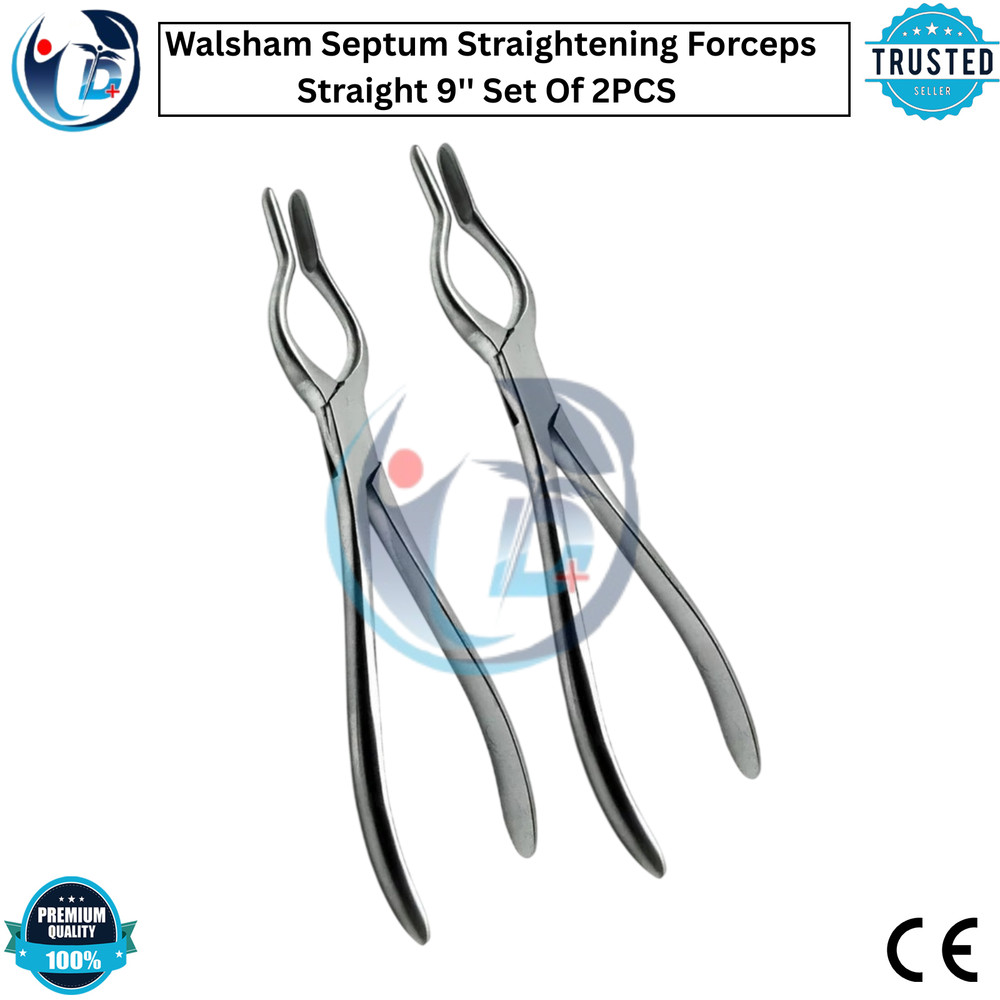 Walsham Septum Straightening Forceps Straight 9'' Set Of 2PCS Plastic Surgery