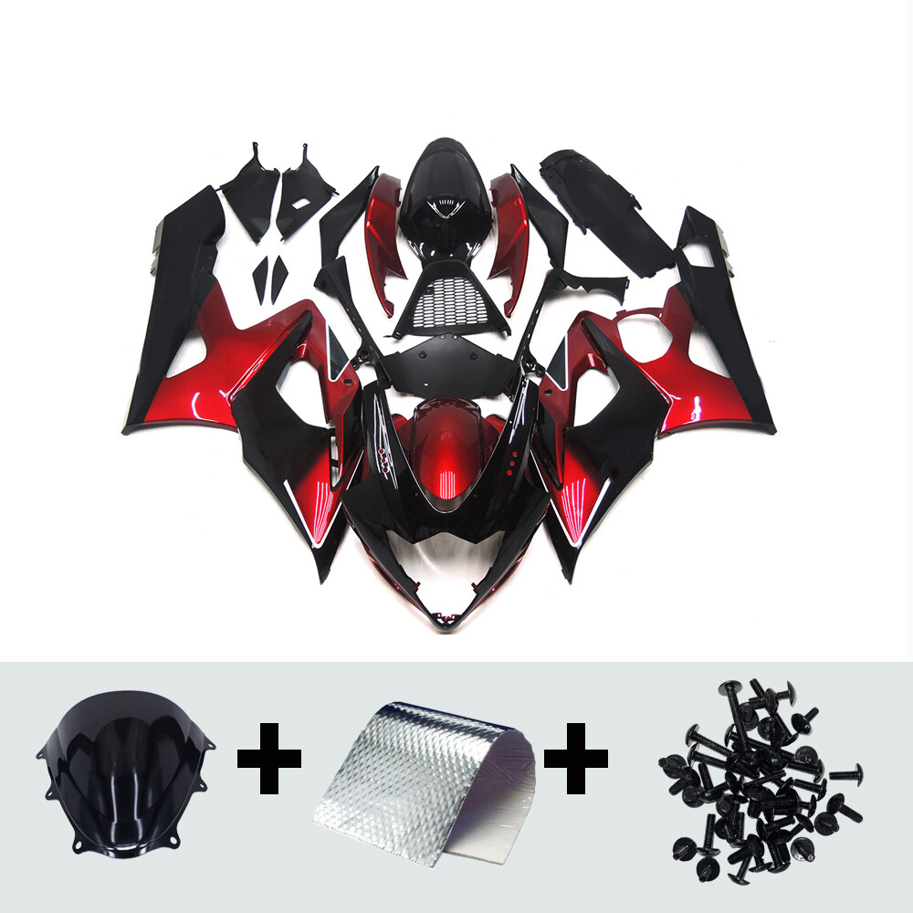 Red Black Fairing Kit for 2005 2006 Suzuki GSXR1000 Plastic Injection Bodywork