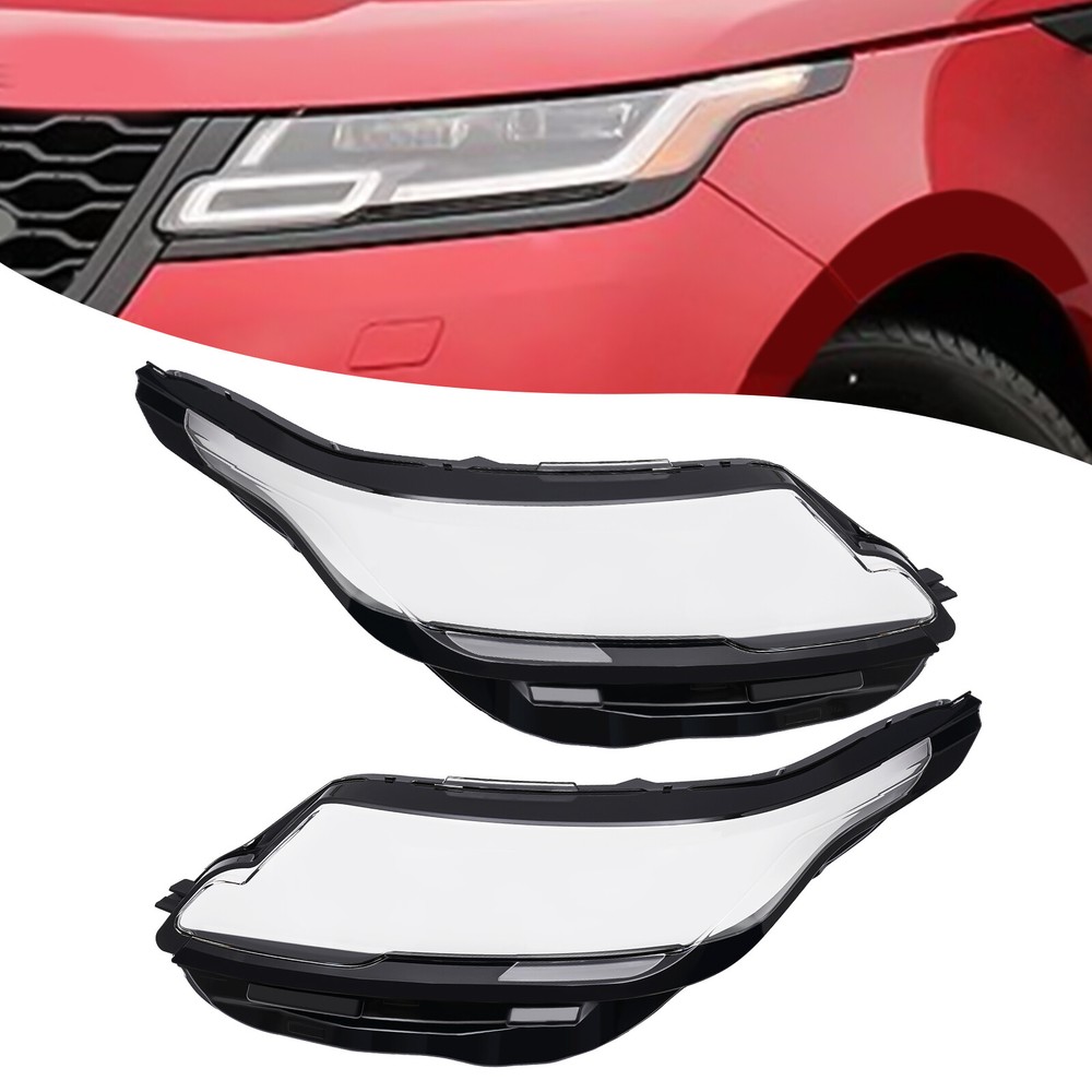 Right&Left Side Headlamp Headlight Lens Cover for 2017-2024 Range Rover Velar