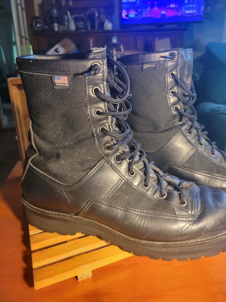Danner Acadia 8 Inch Black Leather GORE-TEX Military Boots Men Size 11.5 EE Wide-image
