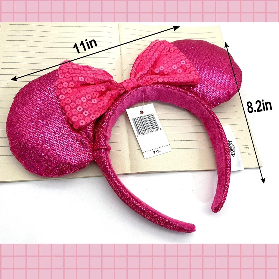 Bow Orchid Disneyland 2022 Ears Hot Pink Disney Parks Magenta Headband Sequin