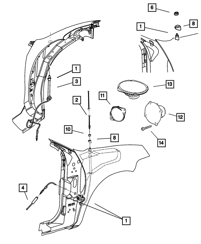 Genuine Mopar Antenna Adapter 4793963AA
