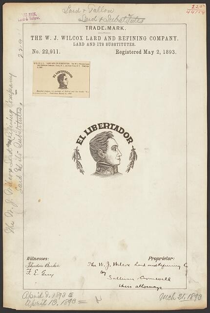 The W. J. Wilcox Lard and Refining Company for El Libertador brand Lard and its