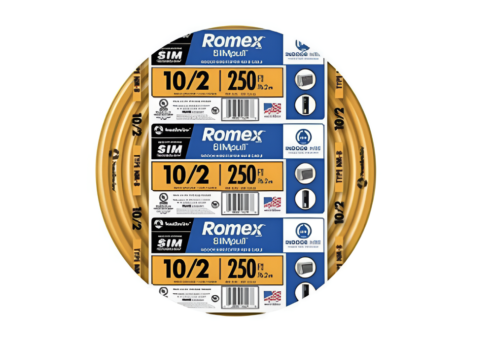Southwire 10/2 NM-B Romex Cable 250ft Non-Metallic Wire Roll for Indoor Use