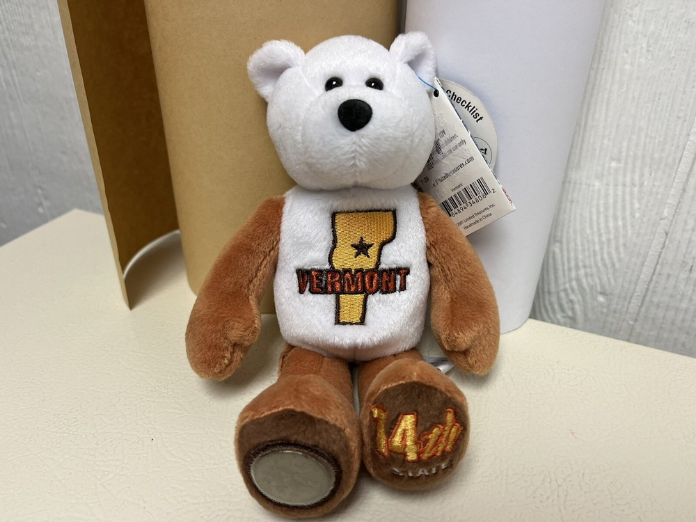 Limited Treasures State Quarter Coin Bear - Vermont 14th State Plush 8