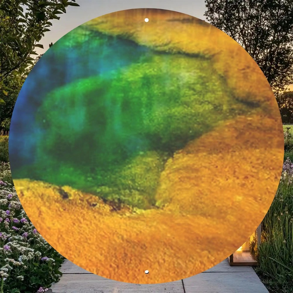 Elegant Light Beige Round Aluminum Panel Decorative Wall Art