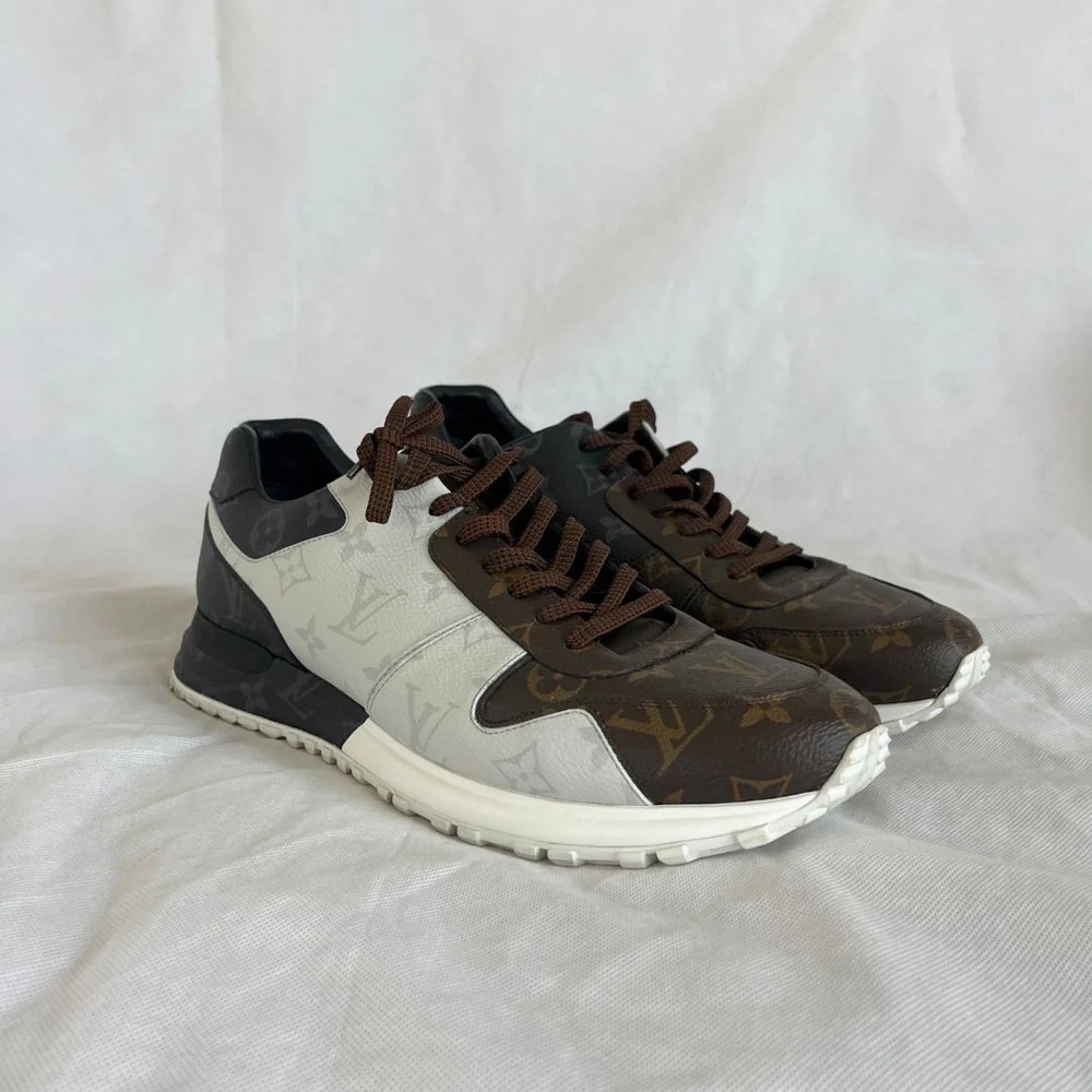 Louis Vuitton Run Away Low Top Sneakers Brown Canvas UK10 Men's LV
