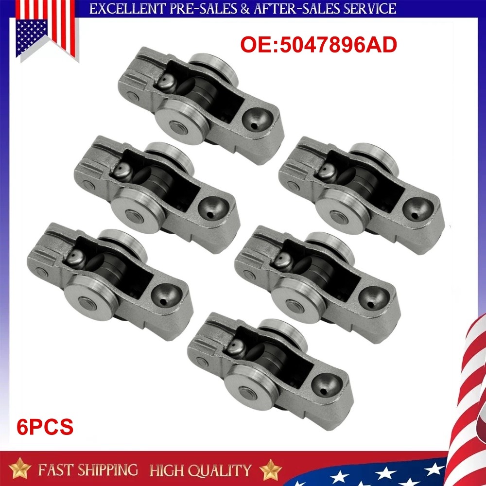 6PCS 5047896AD VALVE ROCKER ARM INTAKE For 2016-2023 DODGE JEEP CHRYSLER 3.6L