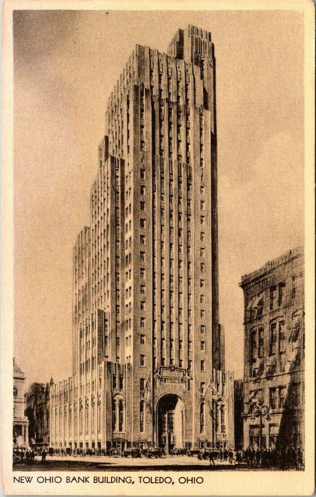 New Ohio Bank Building 368 Feet Tall Toledo Ohio Vintage Postcard