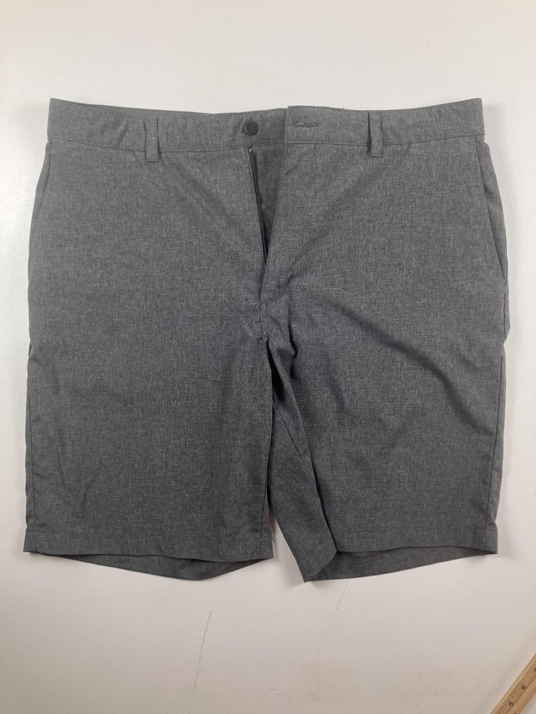 Ben Hogan Shorts Mens 36 Gray Golf Performance Heather Chino Flat Front