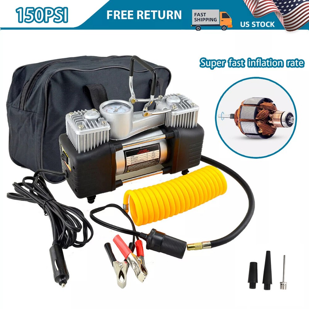 Heavy Duty Portable Air Compressor Car Tire Inflator Electric Pump Auto 12V