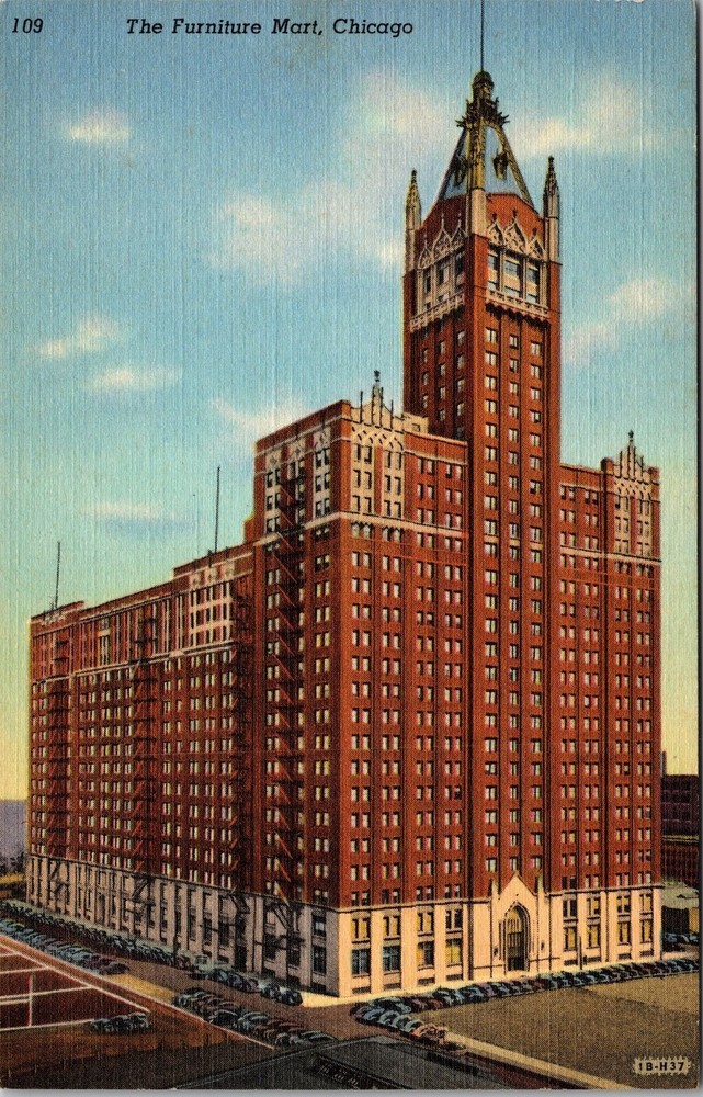 Chicago IL-Illinois, The Furniture Mart, Exterior, Vintage Postcard