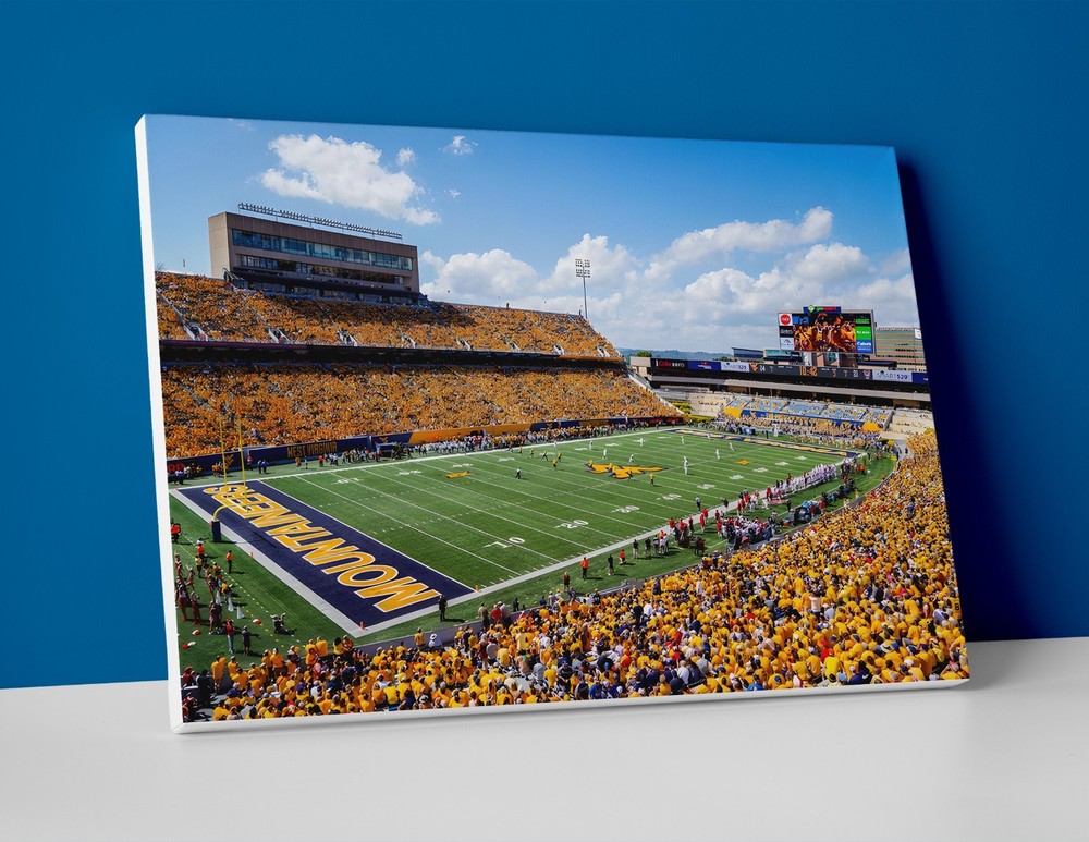 WVU Football Stadium Poster or Canvas - WVU Mountaineers Football Wall Art