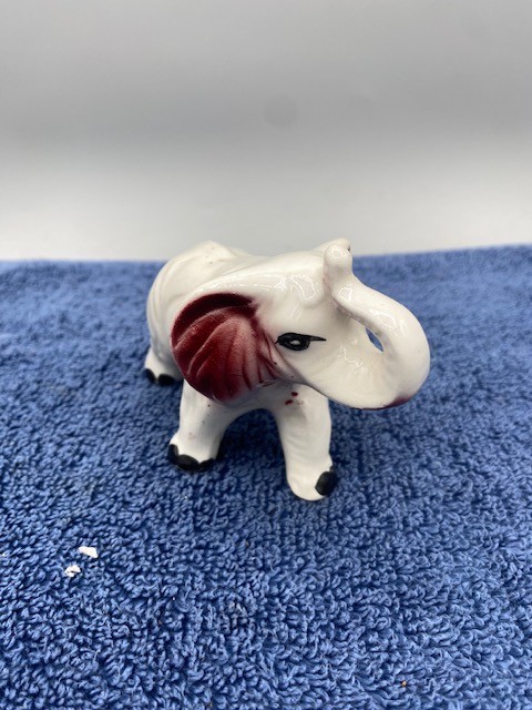 Vintage Ceramic/ Porcelain Grey/Pink Elephant 4