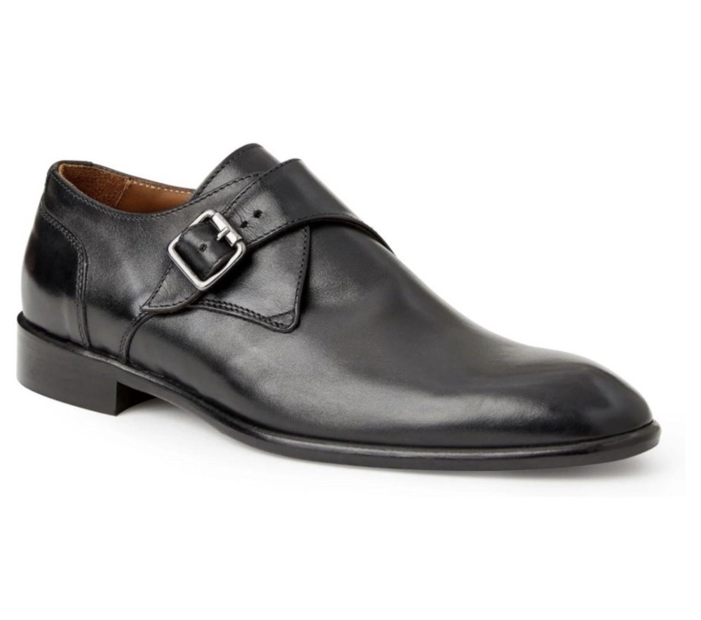 Bruno Magli Monk Strap Dress Shoes Black Leather Size 13 Italy Mens Luxury￼￼
