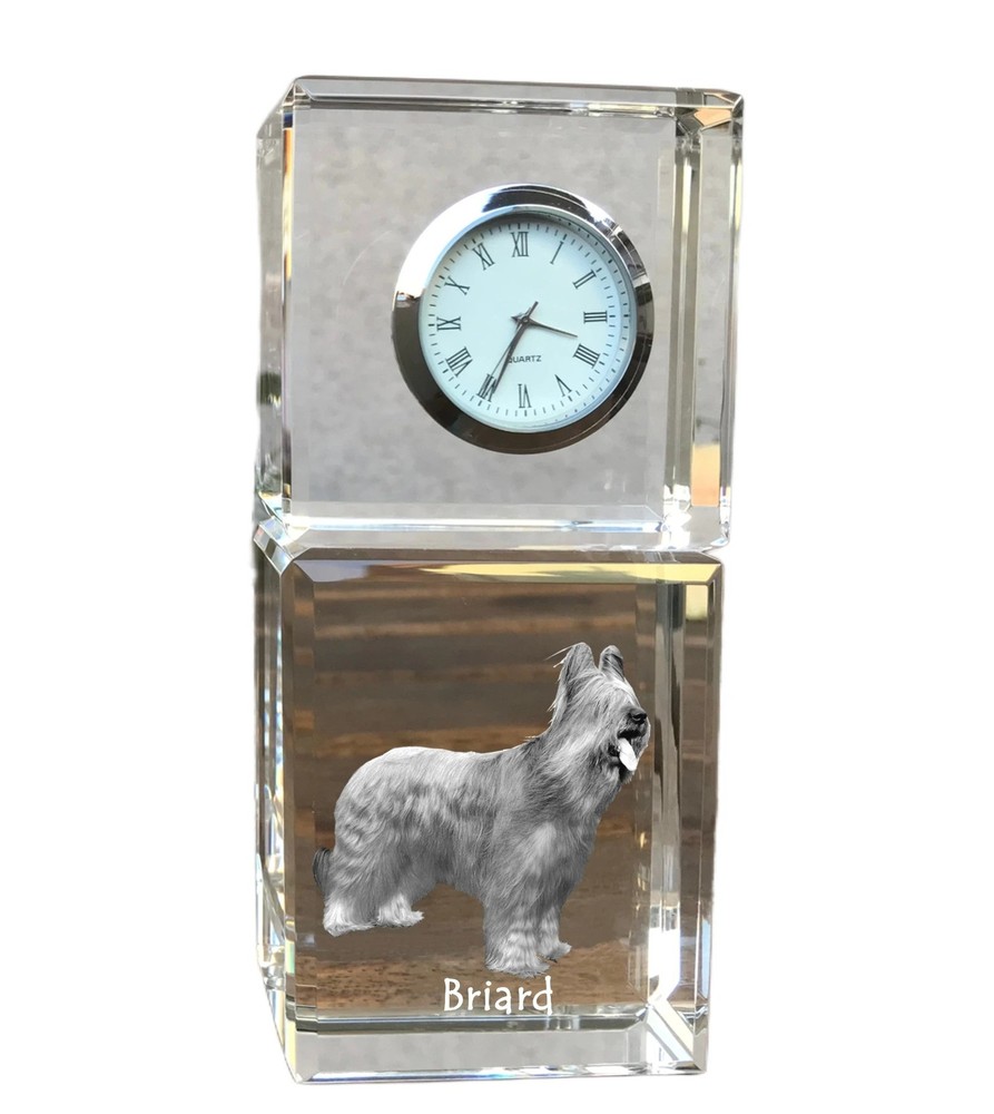 Briard, Berger de Brie - Crystal With Photo, Little IN Crystal, Personalised