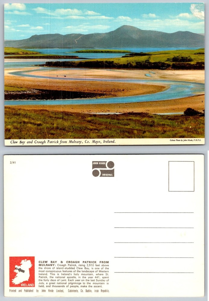 Clew Bay & Croagh Patrick Ireland Postcard John Hinde Original Mulrany Mayo
