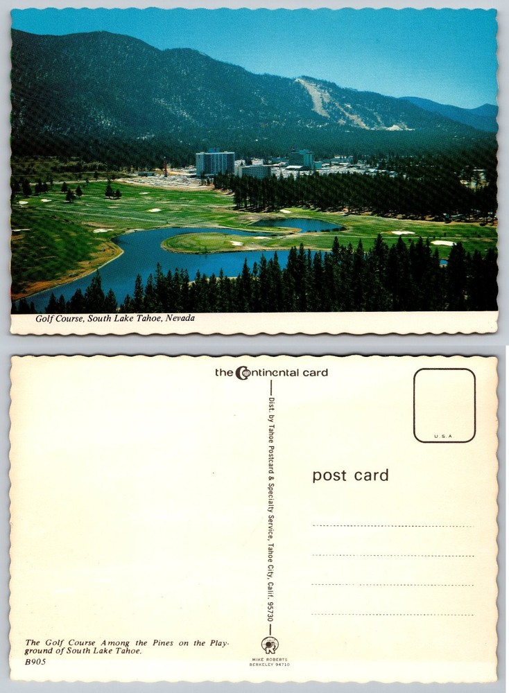 Vintage Golf Course South Lake Tahoe Nevada Continental Chrome Postcard