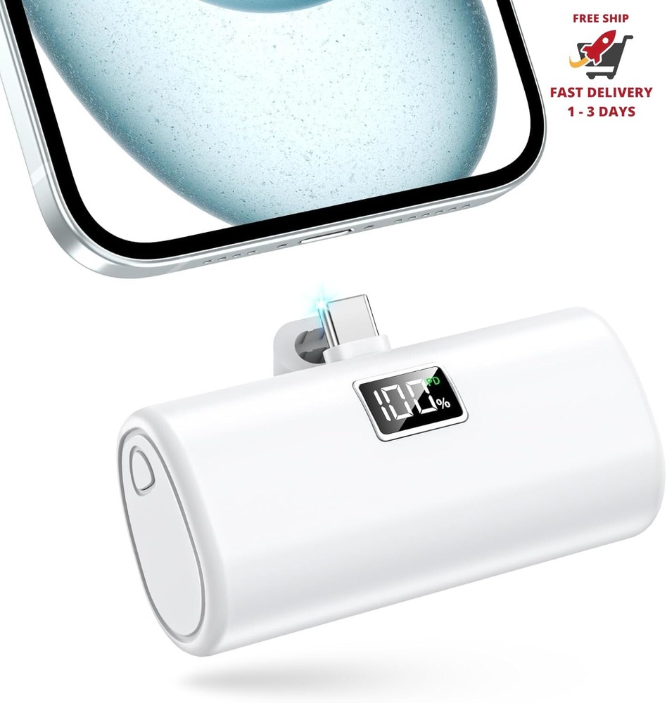 Cargador portátil para iPhone 15 16 Power Bank, teléfono portátil USB-C de 6000