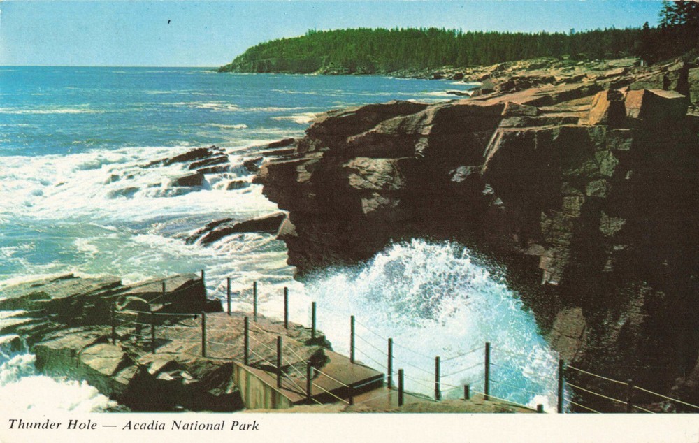 Postcard Thunder Hole Acadia National Park Bar Harbor Maine-image