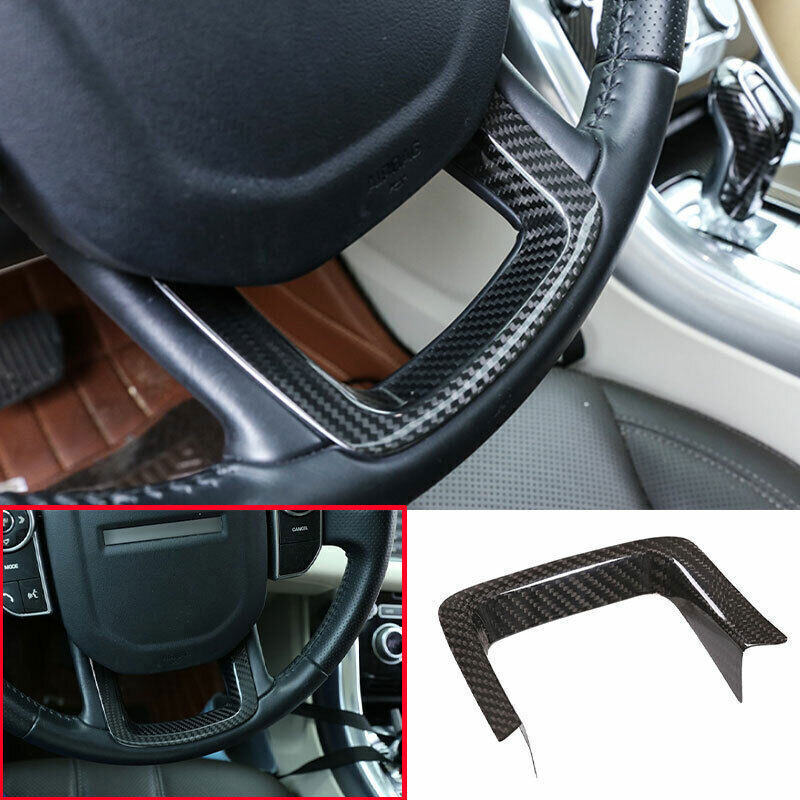 Real Carbon Fiber Steering Wheel Trim Cover For Land Range Rover Sport 2014-2022
