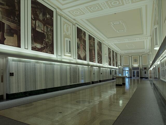 Photo:Canton Ohio 2009 Frank T Bow Federal Building Interior Art Hallway
