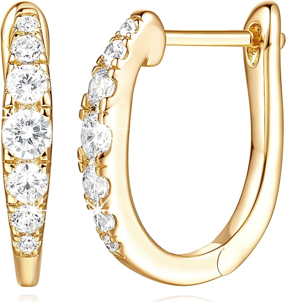 Unique Stylish 14K Gold Huggie Hoop Earrings - Hypoallergenic & Comfortable 25mm