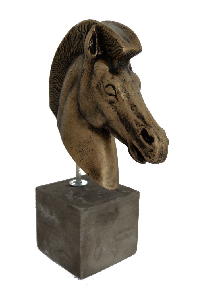 Acropolis Horsehead sculpture ancient Greek artifact head Bronze effect