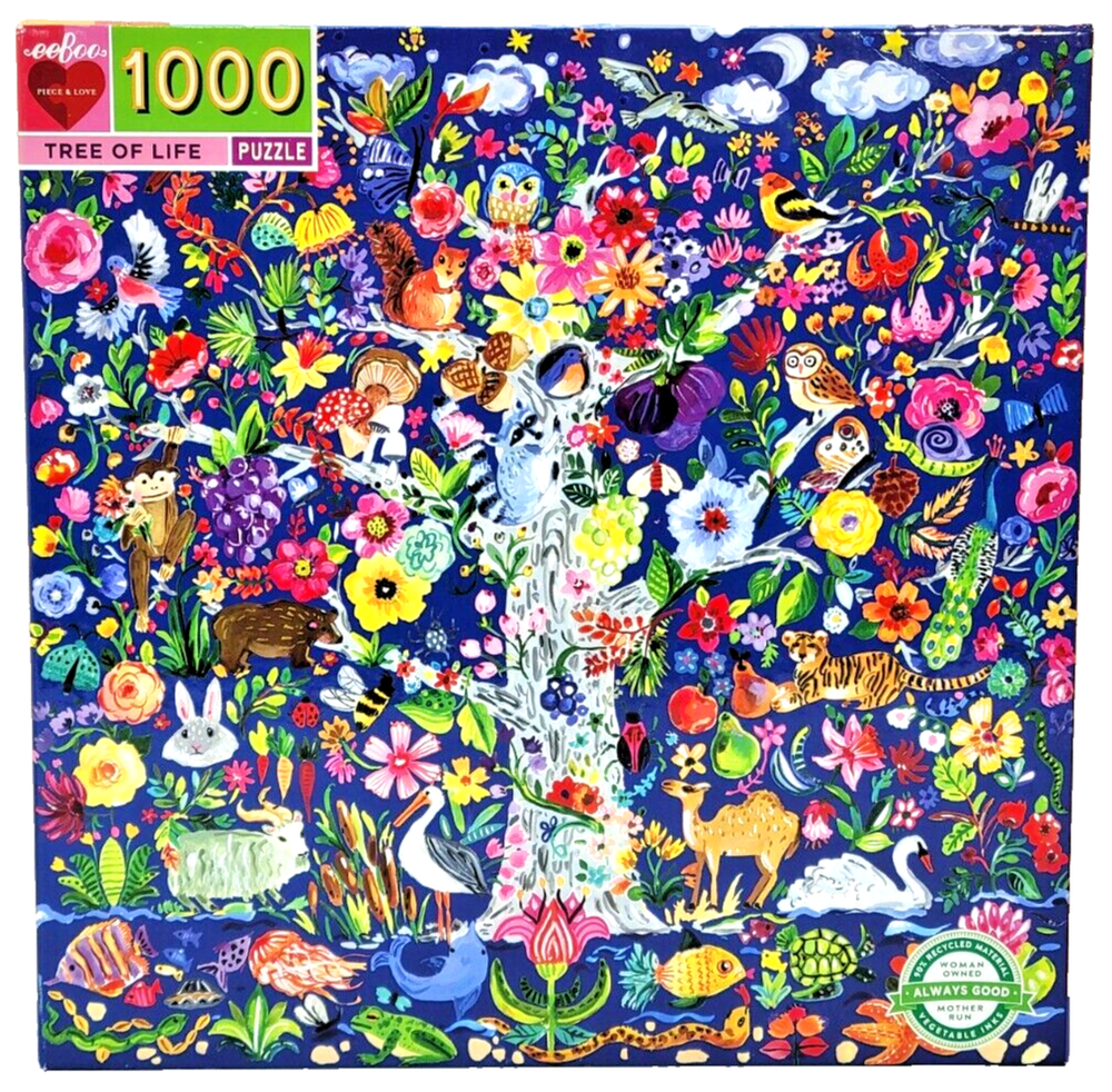Tree of Life 1000 pc Jigsaw Puzzle with Colorful Animals by eeBoo