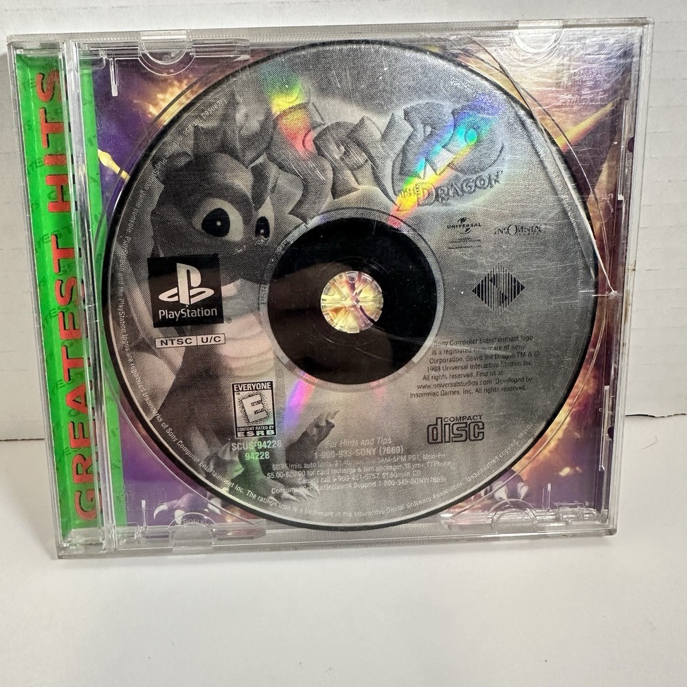 Spyro the Dragon (PlayStation 1, 1998) Disc Only No Manual Greatest Hits