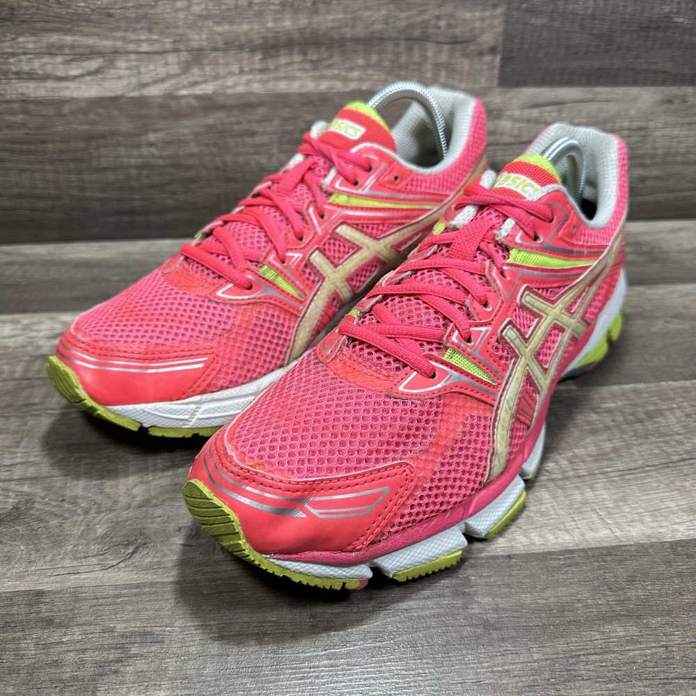 ASICS GT-1000 Running Shoes Sneakers T2L6N Pink White Yellow Women 11