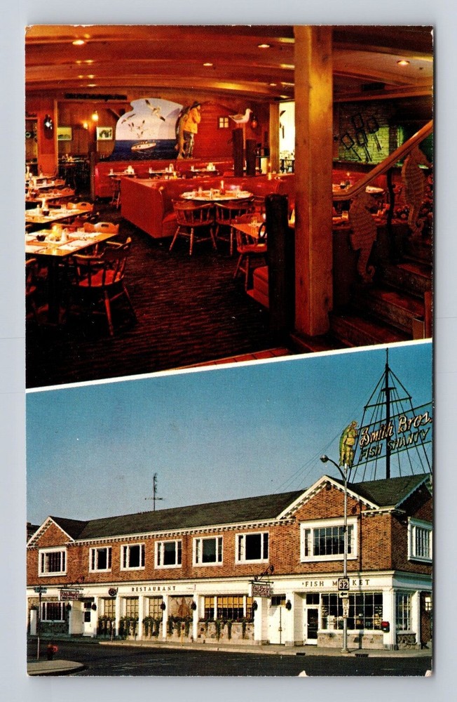 Port Washington WI-Wisconsin, Smith Bros Fish Shanty Restaurant Vintage Postcard