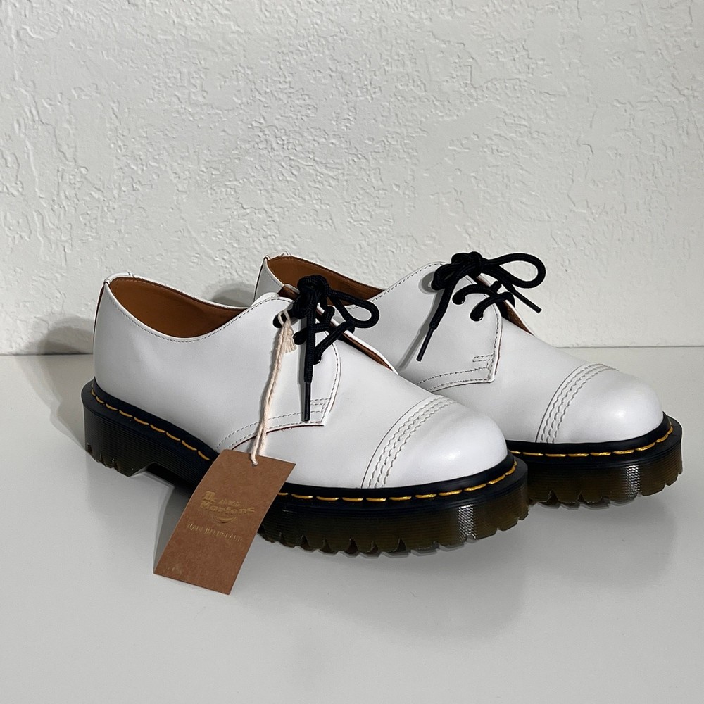 Dr. Martens 1461 Men’s US 8 Cap-Toe White 3-Eye Oxfords Made in England Womens 9