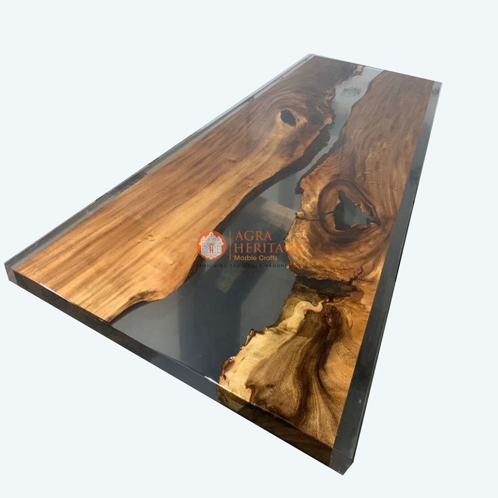 Acacia Resin Epoxy Custom Dining Table Tops Mid Century Modern Home Decor-image