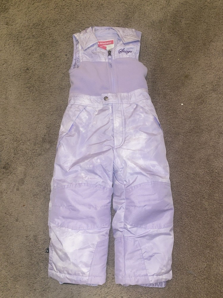 Snozu Snow Ski Bib Girls 4T Snowboard Purple Gorpcore Outdoor Sportswear Winter