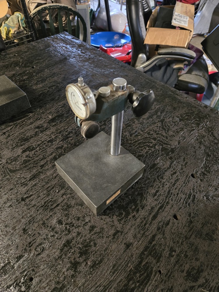 PLATCO 6x6 Granite Indicator Stand With Saginomiya ECM-1100 dial indicator