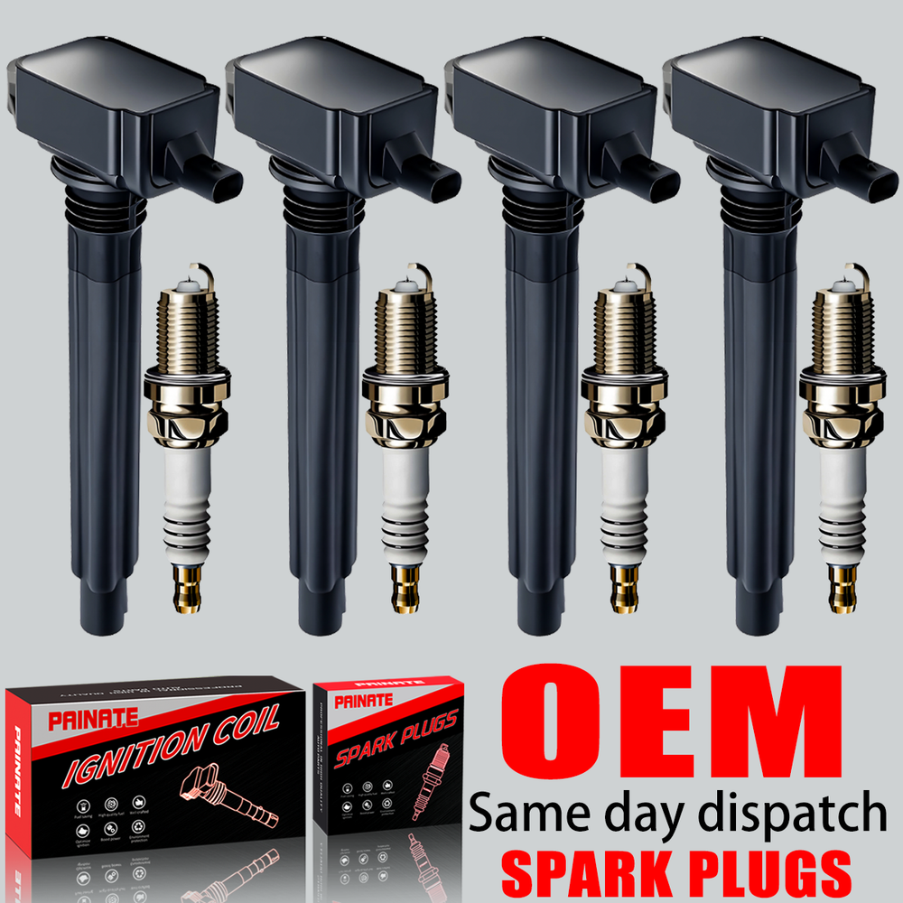 4X OEM Ignition Coil & 4X Iridium Spark Plug For Jeep Dodge Ram Chrysler UF751