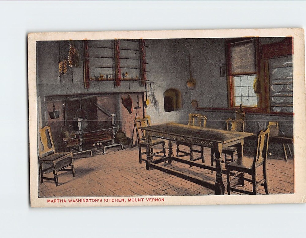 Postcard Martha Washington's Kitchen at Mount Vernon Virginia