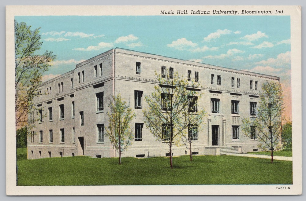 Linen~Bloomington Indiana~Indiana University~Music Hall~Vintage Postcard