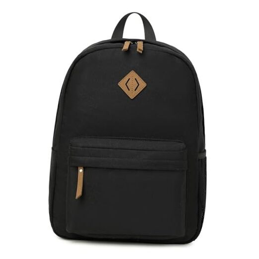 Backpack for Women Men,Lightweight Durable Water-Resistant Pack 15.6 Inch Black